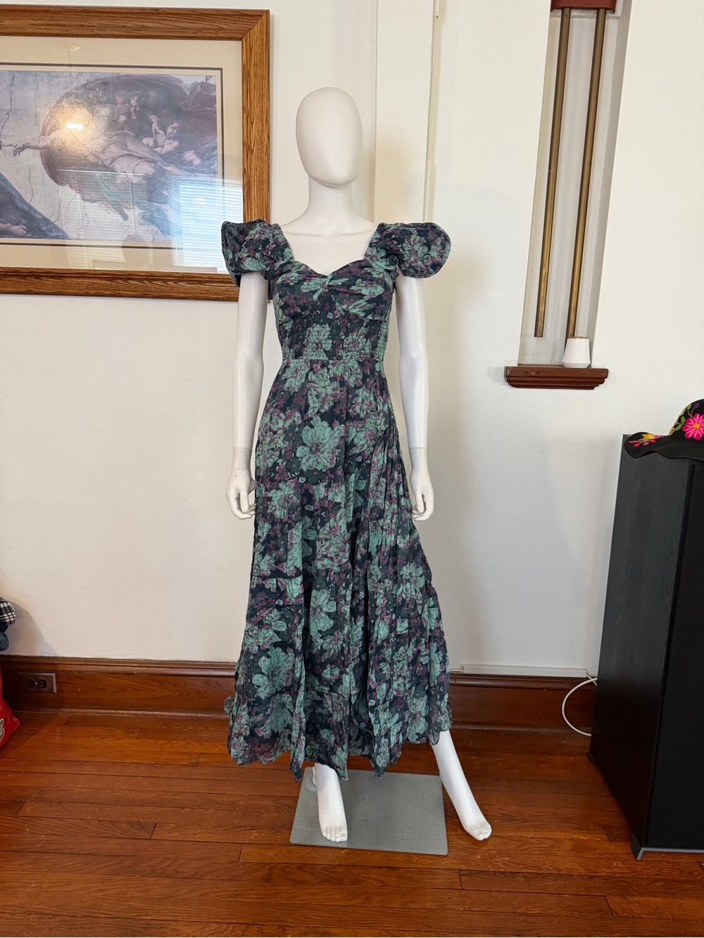 NWT free people sun drenched floral tiered maxi dress XS